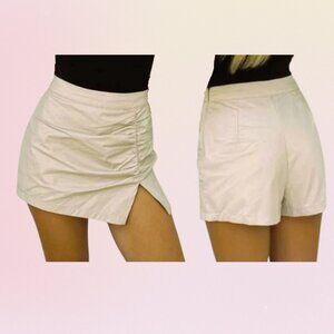 Cotton Candy LA Halsey Faux Leather Skort – Tan (M)